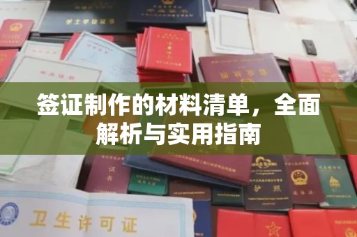 东坑签证制作的材料清单，全面解析与实用指南
